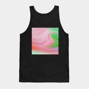 Pink and Green Marble Waves Tank Top